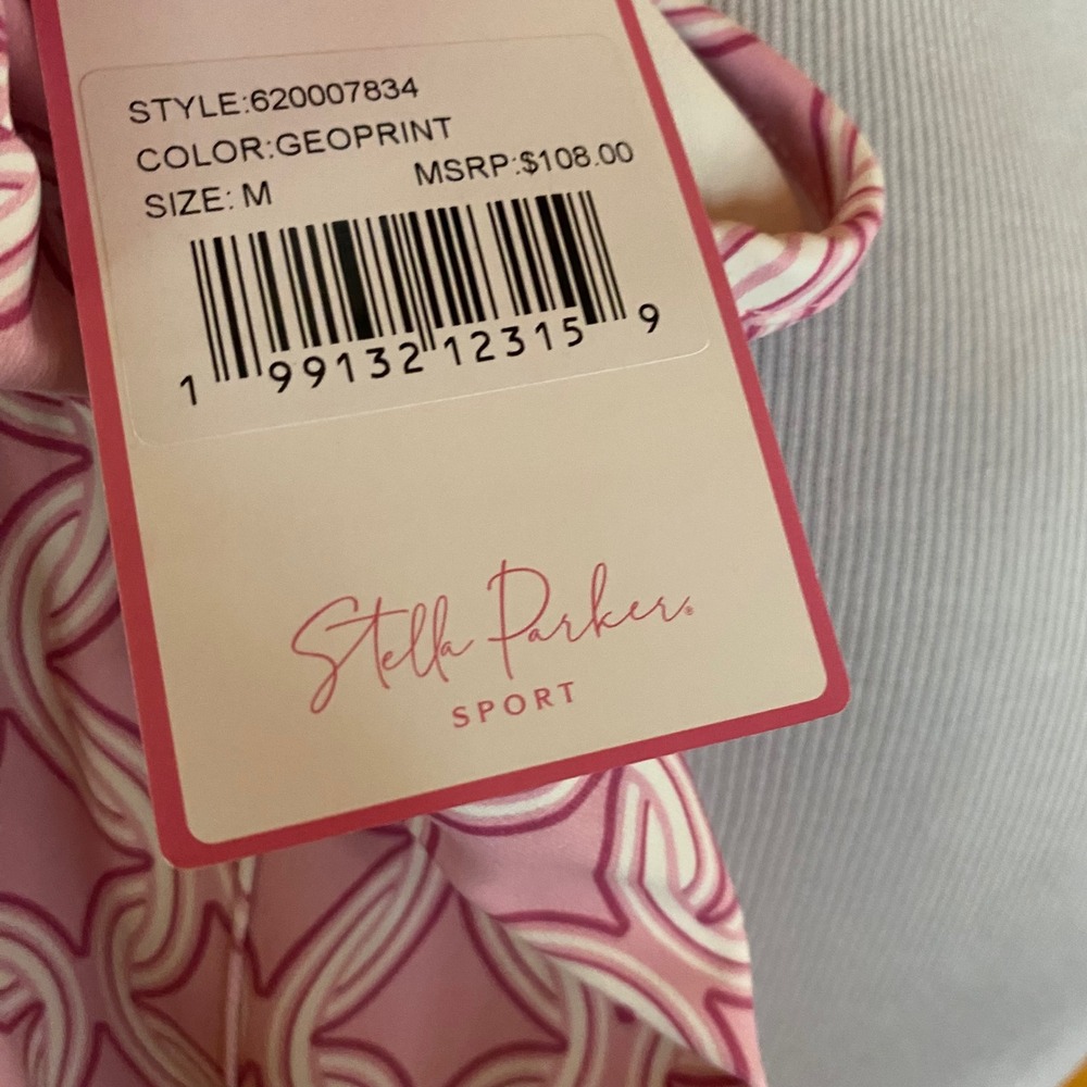 Stella Parker Sport NEW Pink Geo UPF 50 Sleeveless Performance Dress Medium - Picture 2 of 9